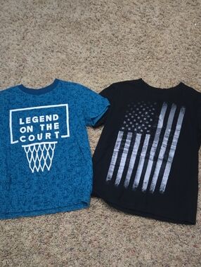 Blue 'Legend on the Court' Short Sleeve & Black American Flag Tee